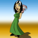 Femme de type manga, fond d�grad�